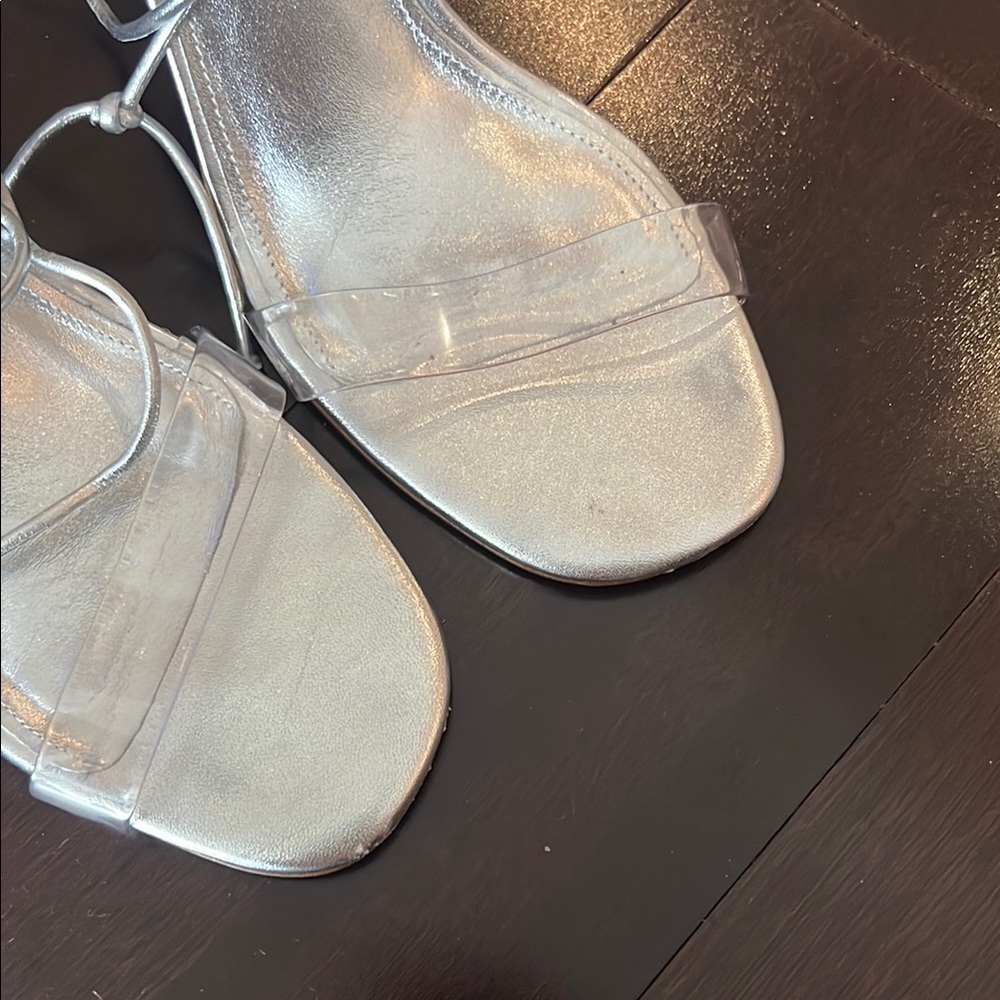 Larroude Gloria Silver Heels with Transparent Design - Picture 5 of 6